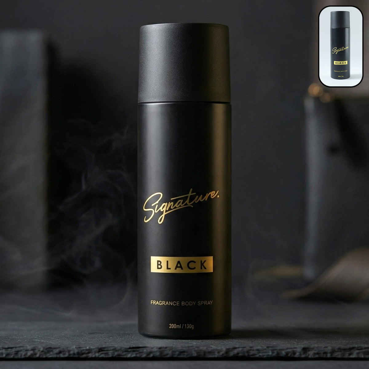 Signature premium black fragrance body spray 200 ml bottle