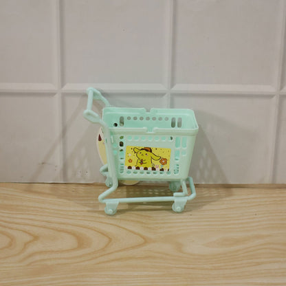 Packaged mini shopping cart toy for children with colorful design