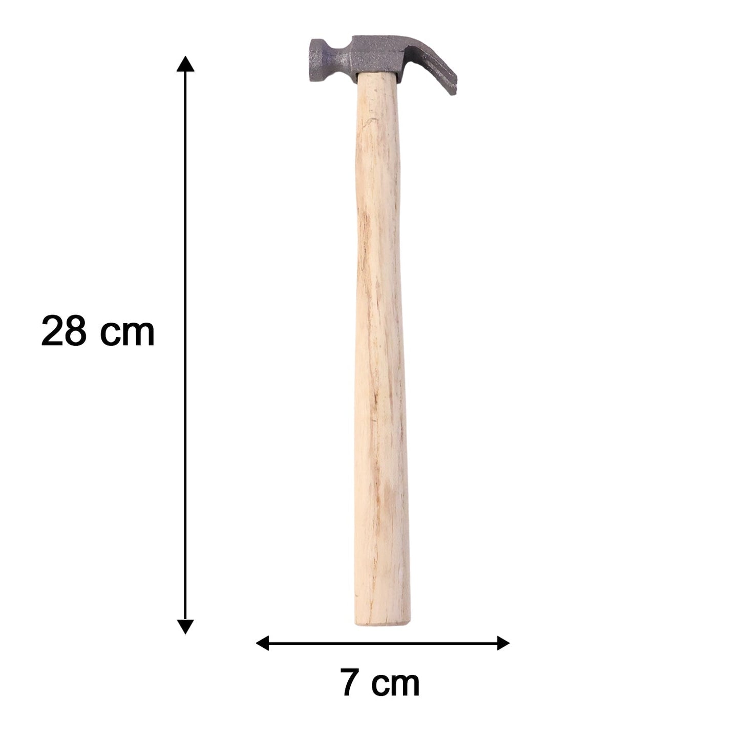 Dimensions of wooden handle claw hammer for carpentry