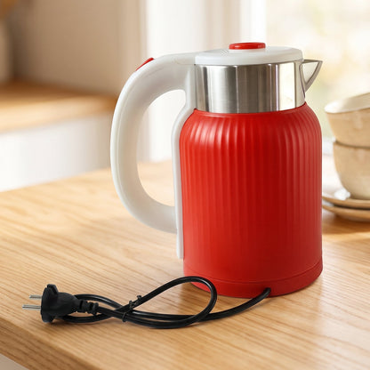Everyday red electric kettle for boiling water at home