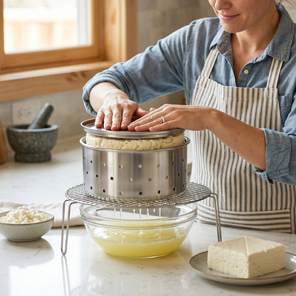 Stainless Steel Paneer Maker Mould with Lid for Cheese and Tofu Press (1 Pc) view 3