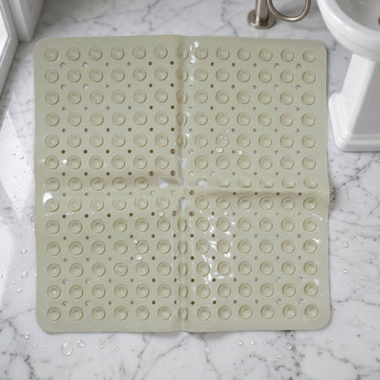 square bath mat with suction grip